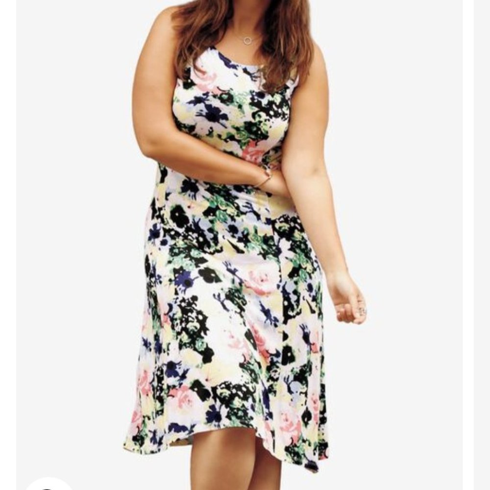 NWOT Ellos Fit and Flare Dress 2X Floral